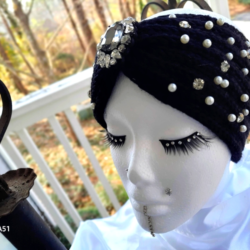 Exquisite and stylish beaded, jeweled woven headband🤩